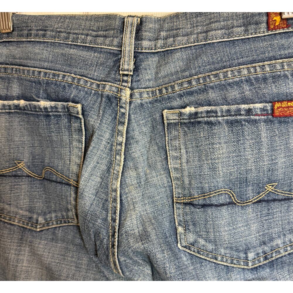 7 for all Mankind 7FAMK Women Denim Jeans Size 29 Boot Buttonfly Cotton EUC - Picture 7 of 11